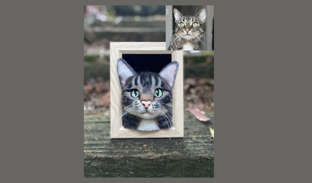 needle felted memorial pet portrait